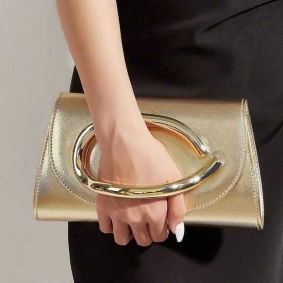 Handbags - Elegant Gold Clutch Bag